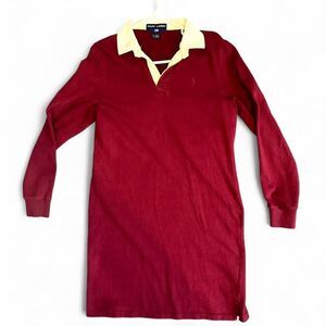 Ralph Lauren Polo Sport Women’s Jersey Rugby Long Sleeve Dress Red Large